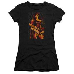 Justice League Movie Juniors Shirt Wonder Woman Black T-Shirt Justice League Movie Juniors Shirt Wonder Woman Black T-Shirt