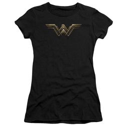 Justice League Movie Juniors Shirt Wonder Woman Logo Black T-Shirt Justice League Movie Juniors Shirt Wonder Woman Logo Black T-Shirt