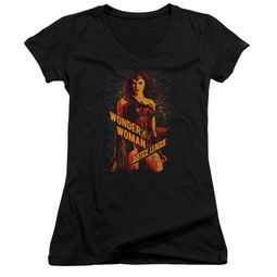 Justice League Movie Juniors V Neck Shirt Wonder Woman Black T-Shirt Justice League Movie Juniors V Neck Shirt Wonder Woman Black T-Shirt