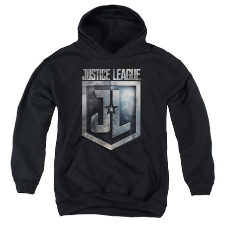 Justice League Movie Kids Hoodie Shield Logo Black Youth Hoody