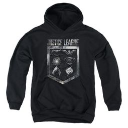 Justice League Movie Kids Hoodie Shield of Emblems Black Youth Hoody Justice League Movie Kids Hoodie Shield of Emblems Black Youth Hoody