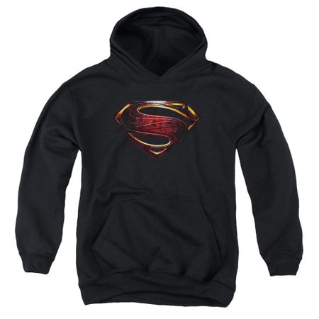 Justice League Movie Kids Hoodie Superman Logo Black Youth Hoody
