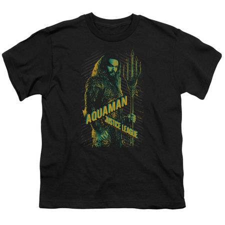 Justice League Movie Kids Shirt Aquaman Black T-Shirt