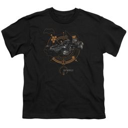 Justice League Movie Kids Shirt Batmobile Black T-Shirt