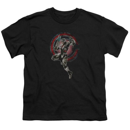 Justice League Movie Kids Shirt Cyborg Black T-Shirt