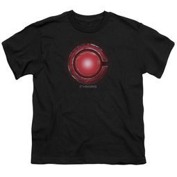 Justice League Movie Kids Shirt Cyborg Logo Black T-Shirt