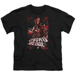Justice League Movie Kids Shirt Cyborg Profile Black T-Shirt