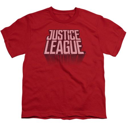 Justice League Movie Kids Shirt Distressed Logo Red T-Shirt