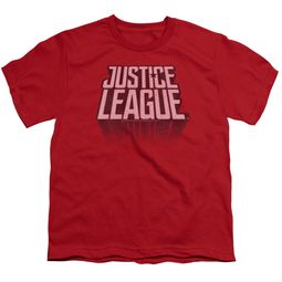 Justice League Movie Kids Shirt Distressed Logo Red T-Shirt