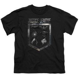 Justice League Movie Kids Shirt Shield of Emblems Black T-Shirt Justice League Movie Kids Shirt Shield of Emblems Black T-Shirt