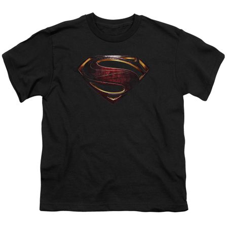Justice League Movie Kids Shirt Superman Logo Black T-Shirt