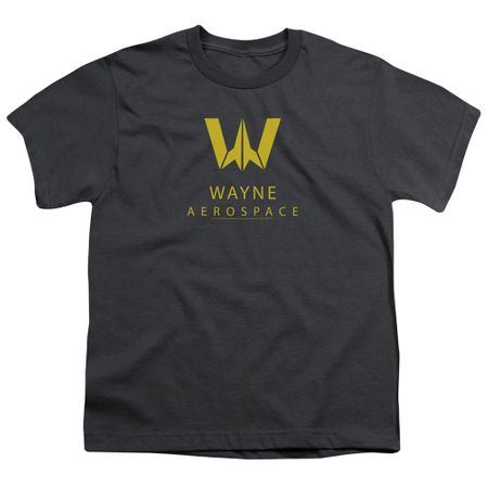 Justice League Movie Kids Shirt Wayne Aerospace Charcoal T-Shirt