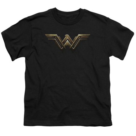 Justice League Movie Kids Shirt Wonder Woman Logo Black T-Shirt