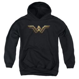 Justice League Movie Kids Wonder Woman Logo Black Youth Hoodie Justice League Movie Kids Wonder Woman Logo Black Youth Hoodie