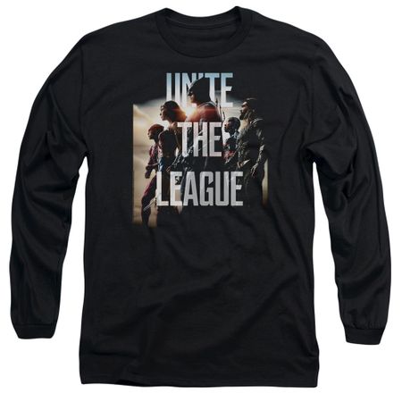 Justice League Movie Long Sleeve Dawn Unite the League Black T-Shirt
