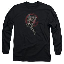 Justice League Movie Long Sleeve Shirt Cyborg Black Tee T-Shirt