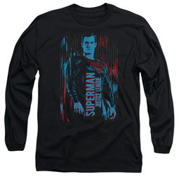 Justice League Movie Long Sleeve Shirt Superman Black Tee T-Shirt