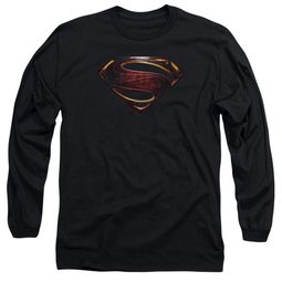 Justice League Movie Long Sleeve Shirt Superman Logo Black Tee T-Shirt Justice League Movie Long Sleeve Shirt Superman Logo Black Tee T-Shirt