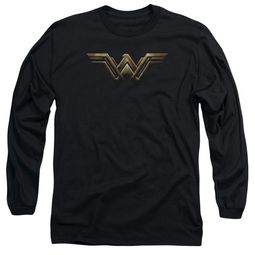 Justice League Movie Long Sleeve Wonder Woman Logo Black T-Shirt Justice League Movie Long Sleeve Wonder Woman Logo Black T-Shirt