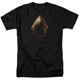 Justice League Movie Shirt Aquaman Logo Black T-Shirt
