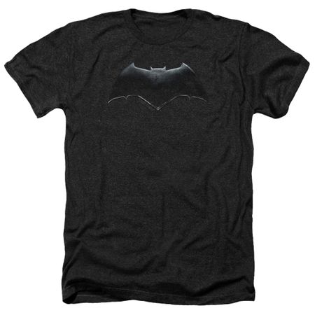 Justice League Movie Shirt Batman Logo Heather Black T-Shirt