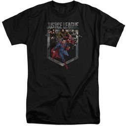 Justice League Movie Shirt Charge Black Tall T-Shirt