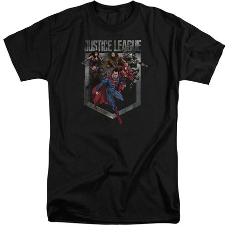 Justice League Movie Shirt Charge Black Tall T-Shirt