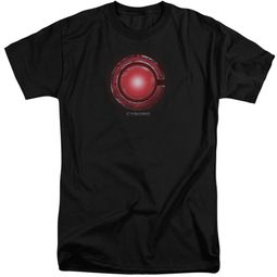 Justice League Movie Shirt Cyborg Logo Black Tall T-Shirt