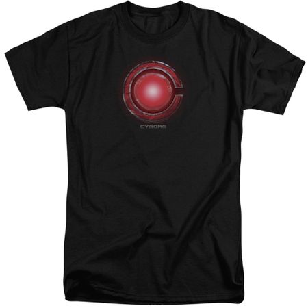 Justice League Movie Shirt Cyborg Logo Black Tall T-Shirt