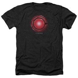 Justice League Movie Shirt Cyborg Logo Heather Black T-Shirt