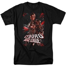 Justice League Movie Shirt Cyborg Profile Black T-Shirt
