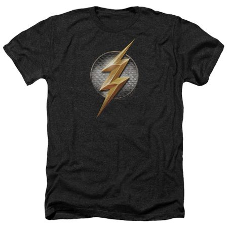 Justice League Movie Shirt Flash Logo Heather Black T-Shirt