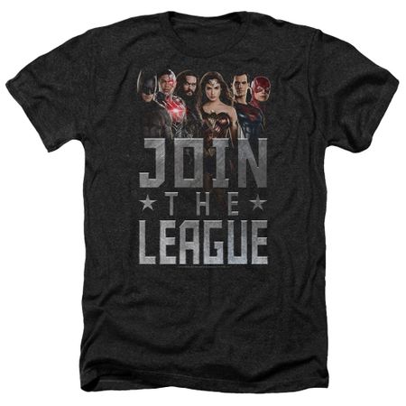 Justice League Movie Shirt Join The League Heather Black T-Shirt