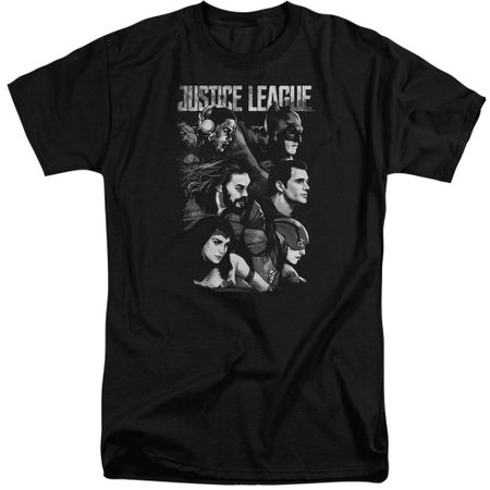 Justice League Movie Shirt Pushing Forward Black Tall T-Shirt