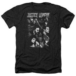 Justice League Movie Shirt Pushing Forward Heather Black T-Shirt