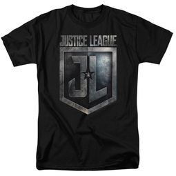 Justice League Movie Shirt Shield Logo Black T-Shirt Justice League Movie Shirt Shield Logo Black T-Shirt