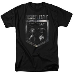 Justice League Movie Shirt Shield of Emblems Black T-Shirt Justice League Movie Shirt Shield of Emblems Black T-Shirt