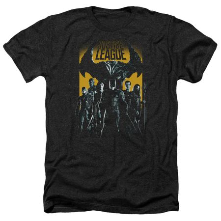 Justice League Movie Shirt Stand Up To Evil Heather Black T-Shirt