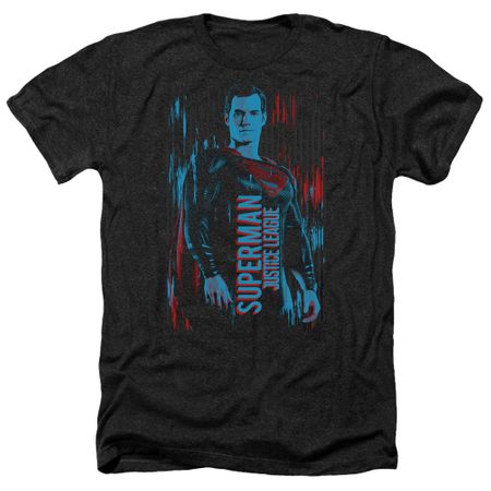 Justice League Movie Shirt Superman Heather Black T-Shirt