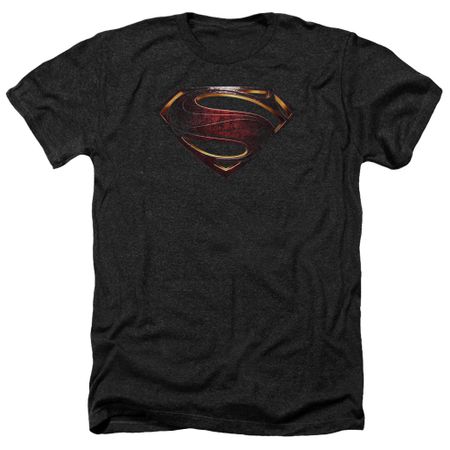 Justice League Movie Shirt Superman Logo Heather Black T-Shirt