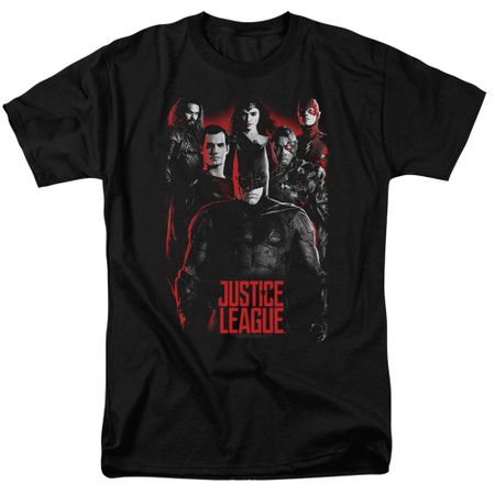Justice League Movie Shirt The League Red Glow Black T-Shirt