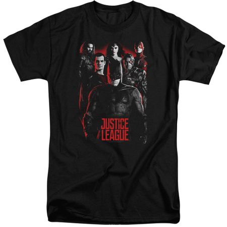 Justice League Movie Shirt The League Red Glow Black Tall T-Shirt