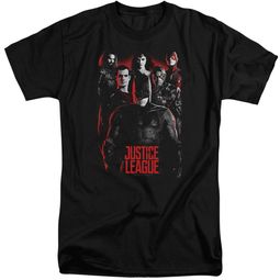 Justice League Movie Shirt The League Red Glow Black Tall T-Shirt Justice League Movie Shirt The League Red Glow Black Tall T-Shirt