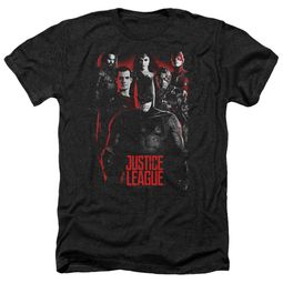 Justice League Movie Shirt The League Red Glow Heather Black T-Shirt Justice League Movie Shirt The League Red Glow Heather Black T-Shirt