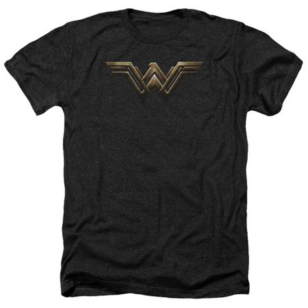 Justice League Movie Shirt Wonder Woman Logo Heather Black T-Shirt