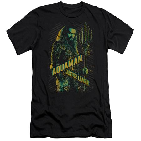 Justice League Movie Slim Fit Shirt Aquaman Black T-Shirt