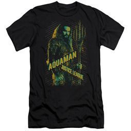 Justice League Movie Slim Fit Shirt Aquaman Black T-Shirt