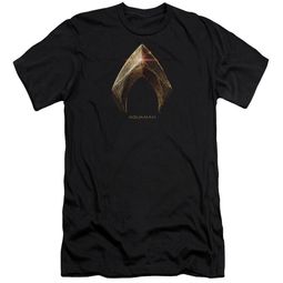 Justice League Movie Slim Fit Shirt Aquaman Logo Black T-Shirt