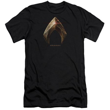 Justice League Movie Slim Fit Shirt Aquaman Logo Black T-Shirt