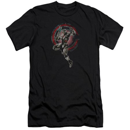 Justice League Movie Slim Fit Shirt Cyborg Black T-Shirt